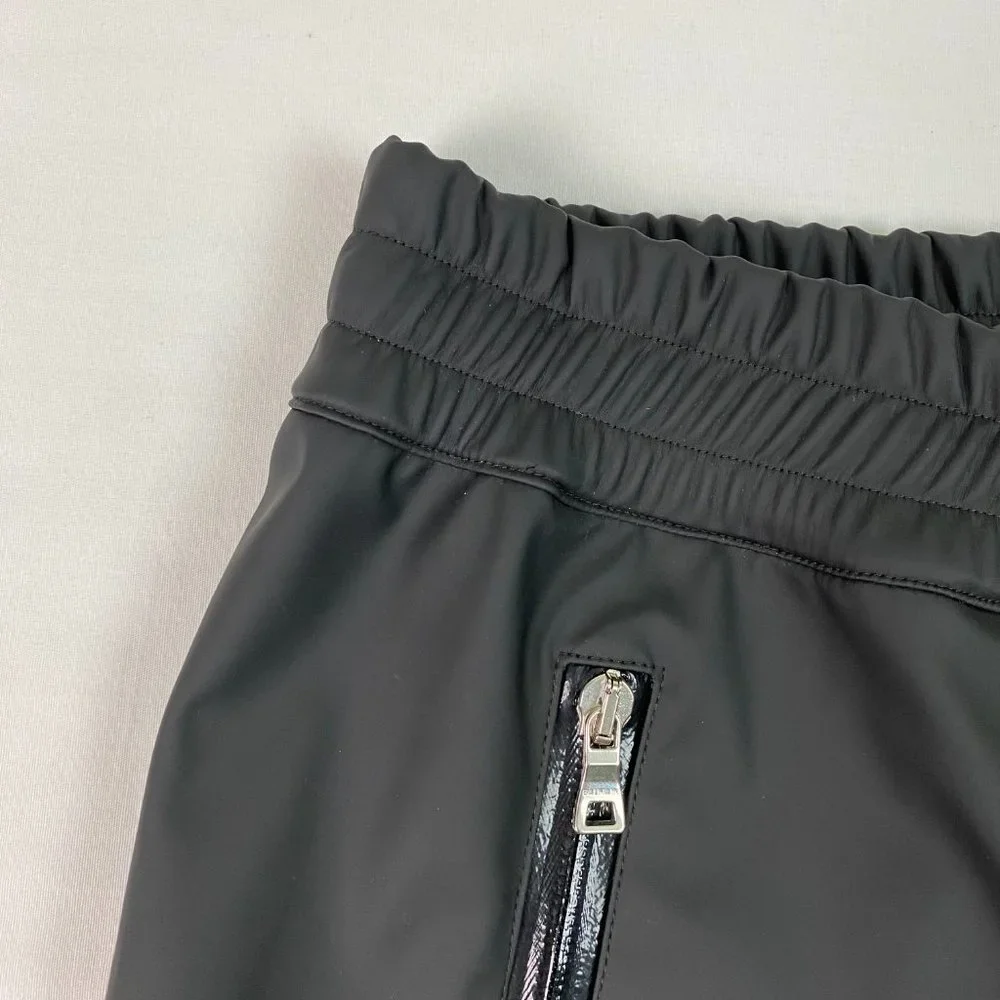 BALMAIN mens Maxi Monogram Knee-Pad Track Pants Nylon Jogger‎ Black Ivory 48